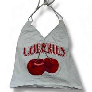 Wild Fable White Cherry Halter Top